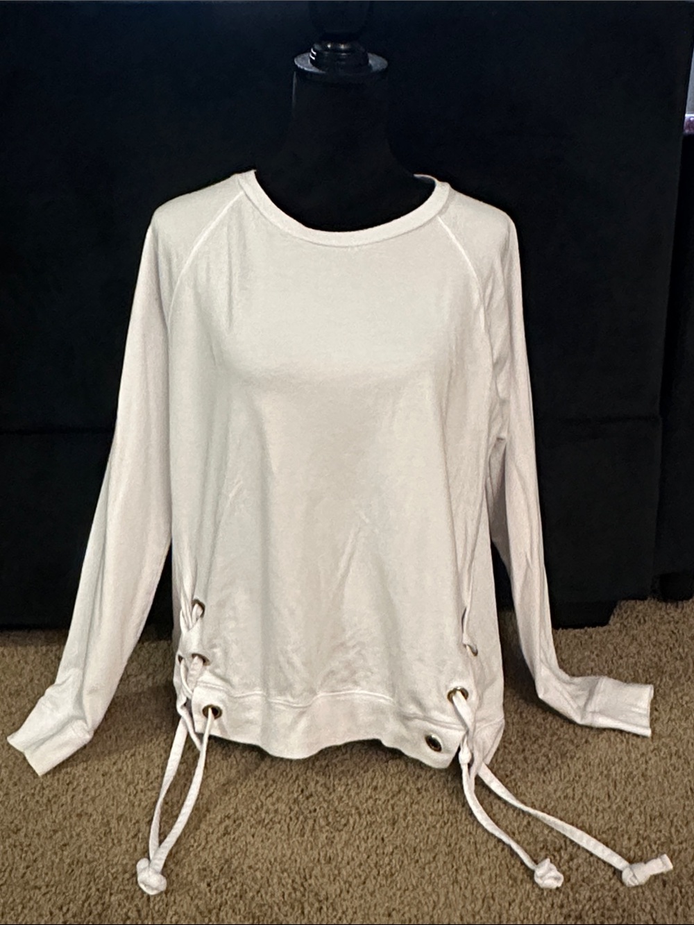 Michael Kors White Long-Sleeve Pullover Sweater